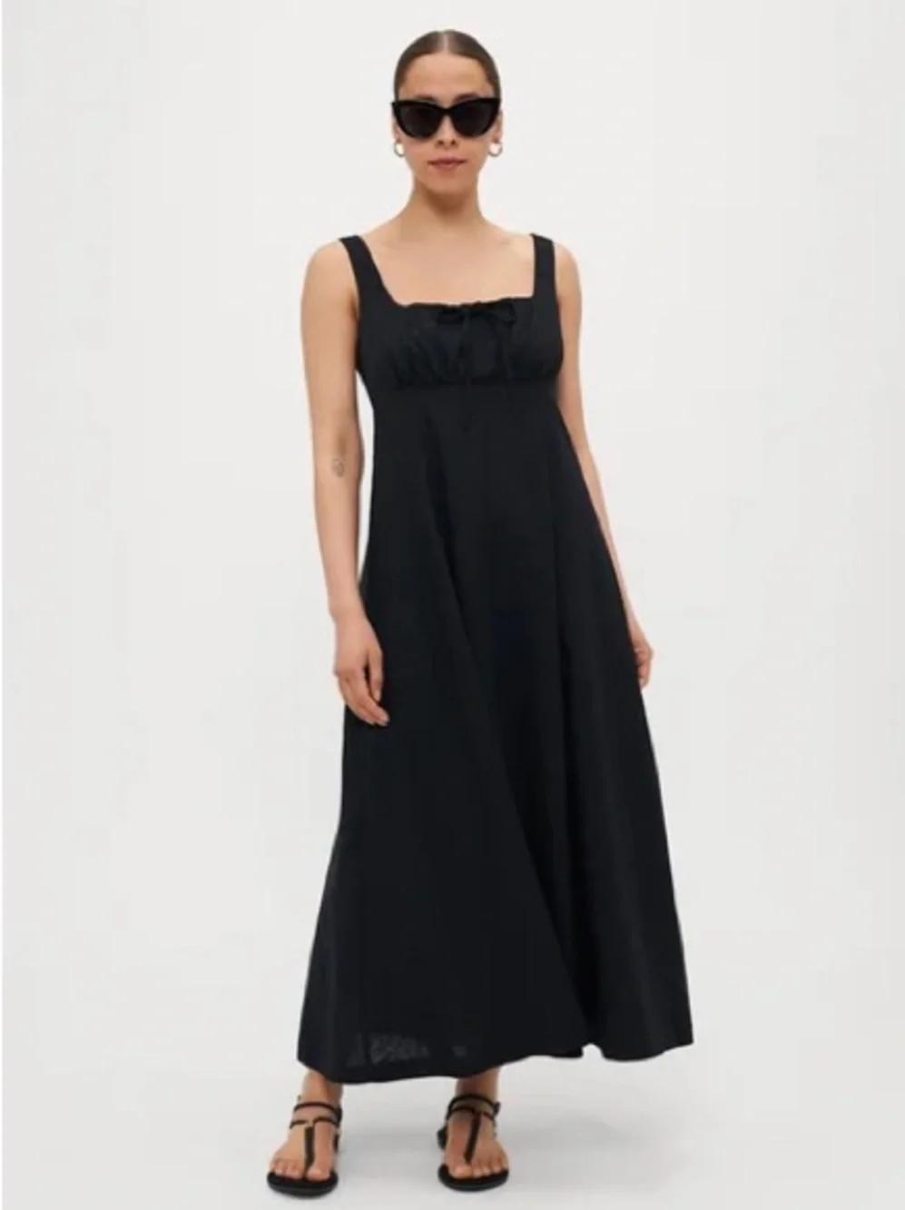 gap black maxi dress Ponte Puff-Sleeve Maxi Dress